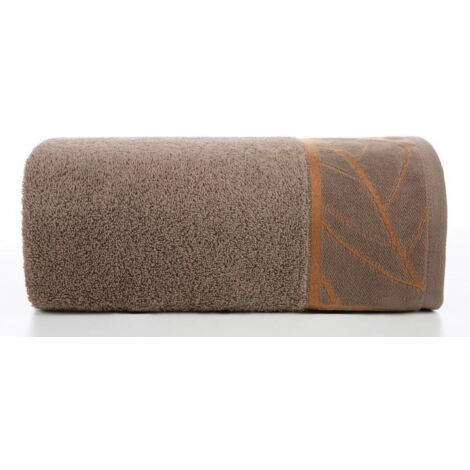Serviette 70x140 cm Alisma 2 feuilles marron clair 500 g/m² éponge Collection limitée (1/5)