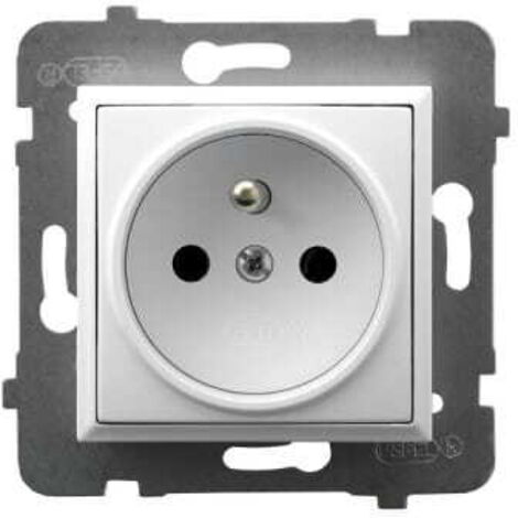 Prise simple Aria blanche avec terre 2P+Z sans cadre (1/5)