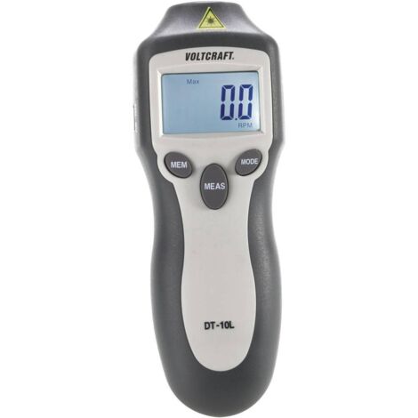 Voltcraft – Tachymètre laser DT10L – Précision ± 0,05 % – Plage de mesure 1 à 99 999 tr/min – Écran LCD 5 chiffres – Distance de mesure 5-50 cm - Q55851