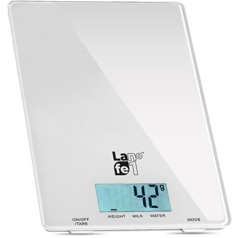LAFE MULTICOLORES BALANCE BALANCE DE CUISINE JUSQU'À 5 KG, ÉCRAN LCD, LAIT, EAU DE ROSE NOIR BLEU VERT, BLANC LAFWAG44841 (1/5)