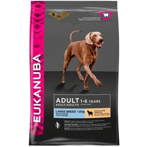 EUKANUBA Croquettes pour chien adulte de grande race, agneau et riz, 12 kg (1/5)