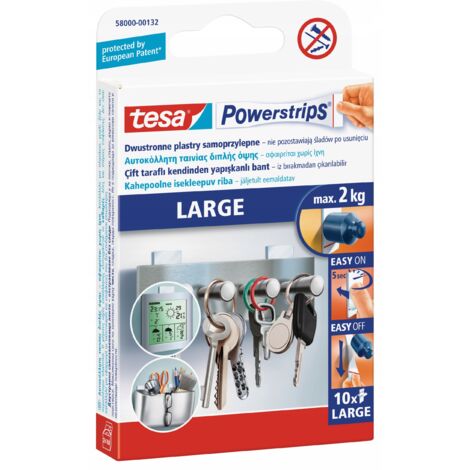 Bandes adhésives TESA pour montage, charge maximale jusqu'à 2 kg, blanches, lot de 10. (1/5)