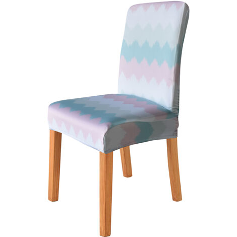 Housse de chaise à motif zigzag pastel (1/5)