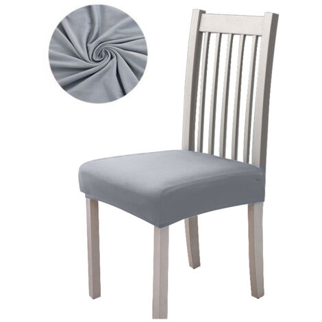 Housse de siège de chaise, élastique et lisse, gris clair (1/5)