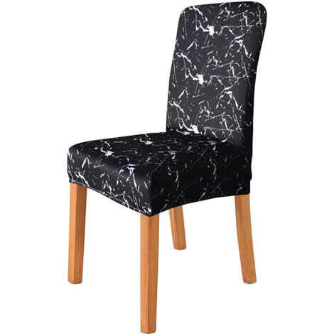 Housse de chaise à motif marbre noir (1/5)