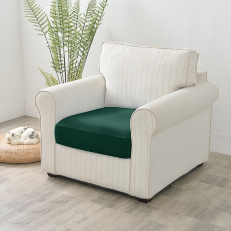 Housse de canapé en velours vert bouteille, 100-125 cm