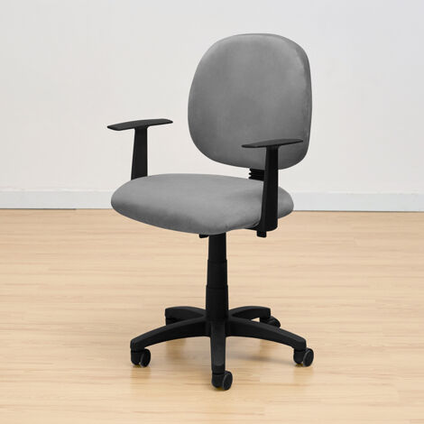 Housse de chaise de bureau pivotante ISO, velours, gris foncé (1/5)