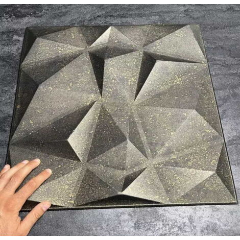 Panneaux muraux décoratifs 50x50 cm, lot de 8, anthracite