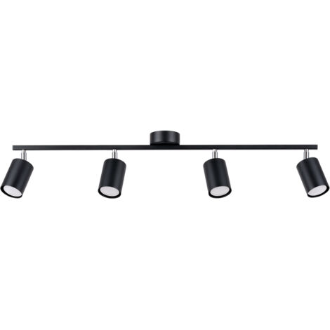 Spot plafonnier moderne à 4 points, noir, 4 ampoules GU10 10 W, LEMMI SL.1168, Sollux Lighting (1/7)