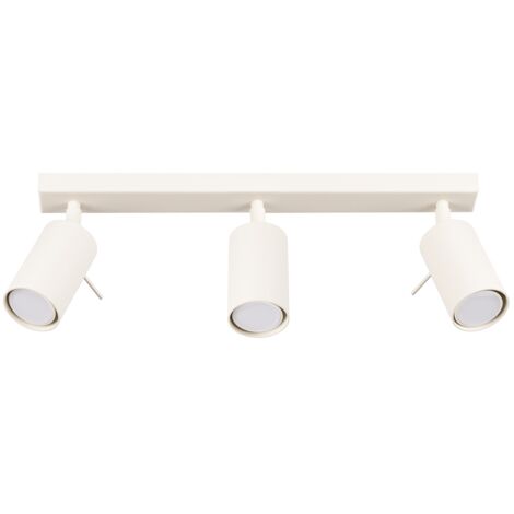 Plafonnier minimaliste, bandeau beige, 45 cm, spots orientables pour cuisine/salon, 3 ampoules GU10 10W RING, Sollux Lighting (1/5)