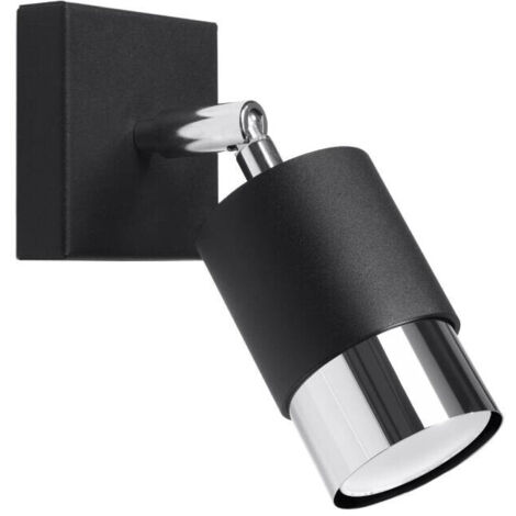 Applique murale avec réflecteur noir et éléments chromés pour la lecture NERO 1xGU10 10W SL.1064 Sollux Lighting (1/5)