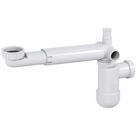Siphon de lavabo télescopique Ø32 – Gain de place pour espaces confinés – Montage mural peu encombrant – Pré-assemblé