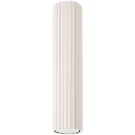Spot de plafond rond ondulé beige moderne, tube de 30 cm, pour cuisine, hall d'entrée, 1 ampoule GU10 10 W KARBON Sollux Lighting