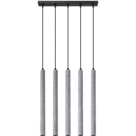 Suspension en tube de béton gris, cinq ampoules, PASTELO 5xG9 8W SL.1274 Sollux Lighting (1/5)