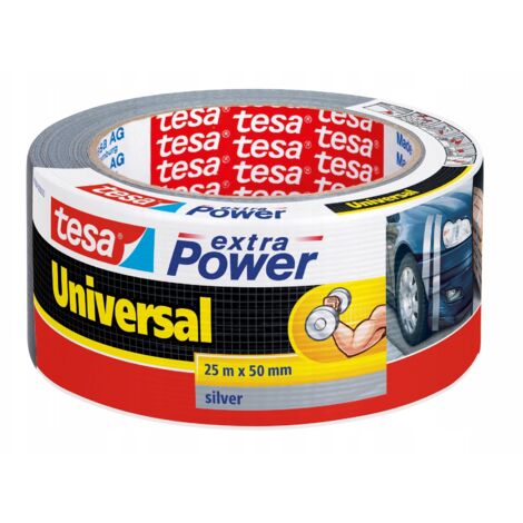 Ruban de réparation autocollant argenté Tesa extraPower 25 m x 50 mm