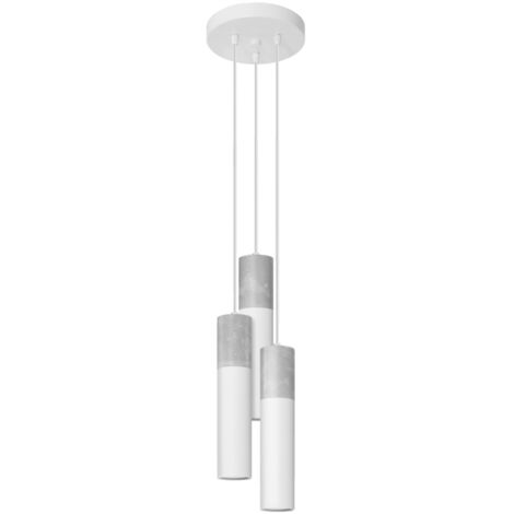 Suspension ronde, blanche et grise, triple tube, BORGIO 3xGU10 10W SL.1080 Sollux Lighting (1/10)