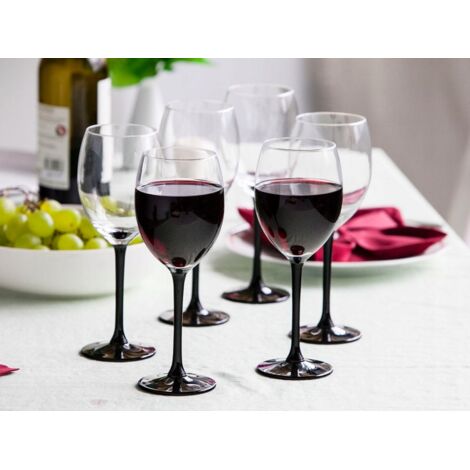 Ensemble de 6 verres à vin rouge – Verre durable sans substances nocives – Hauteur 21,5 cm, contenance 330 ml – Pour vin et eau