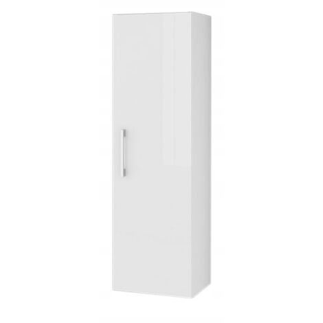 Colonne de salle de bain suspendue, blanc brillant, 125 x 33 cm, fermeture amortie Pinia (1/5)