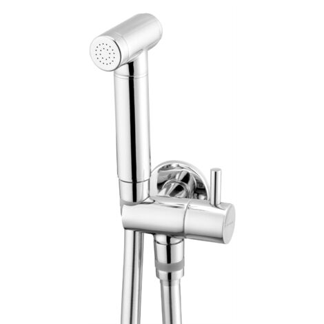 Ensemble bidet à fixation ponctuelle avec raccord coudé - Support de douchette ANW 051B (1/3)