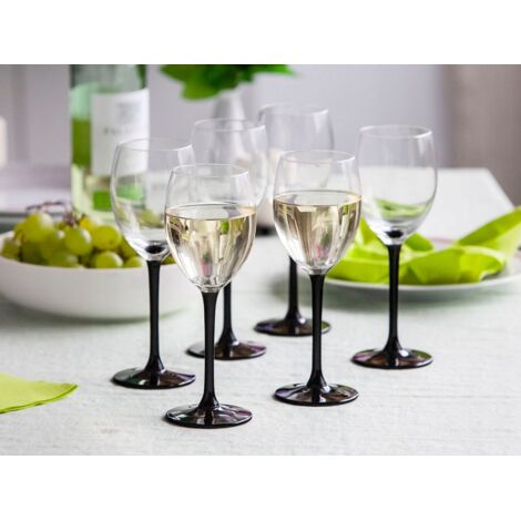 Ensemble de verres à vin blanc 250 ml – Lot de 6 pièces en verre – Design élégant pour événements spéciaux – Hauteur 20 cm