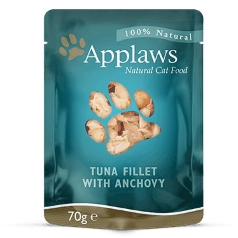 APPLAWS Filet de thon aux anchois en bouillon - aliment humide pour chat - 24 x 70 g (1/2)