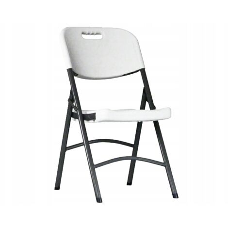 Chaise de restauration pliante, blanche, 45 x 64 x 80 cm (1/4)