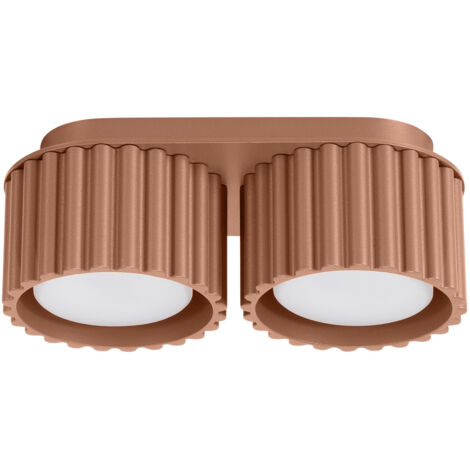 Plafonnier ovale moderne couleur moka, 21 cm, spots rainurés, 2 ampoules GX53 10 W, AURA, Sollux Lighting (1/5)
