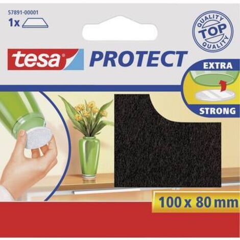 Patin en feutre autocollant TESA pour meubles et chaises, marron, 100 x 80 mm (1/2)