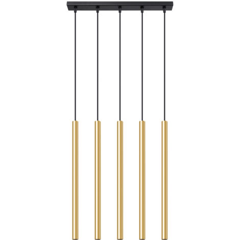 Suspension tubulaire dorée brillante, cinq ampoules, PASTELO 5xG9 8W SL.1198 Sollux Lighting (1/5)
