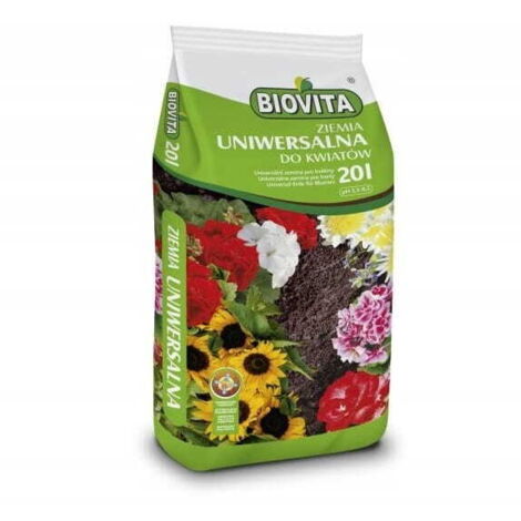 Terreau universel pour jardin, pH 5,5-6,5, idéal pour les fleurs, 20 L (1/2)