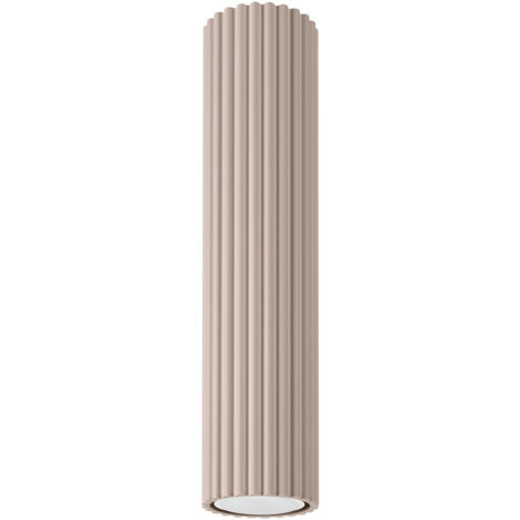 Spot de plafond moderne taupe, tube rond ondulé, 30 cm, 1 ampoule GU10, 10 W, KARBON Sollux Lighting (1/5)