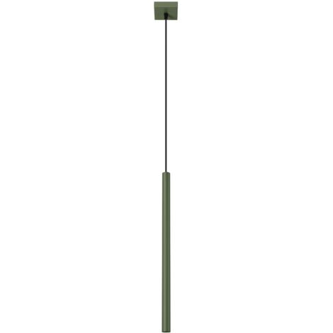 Suspension tubulaire moderne vert olive de 50 cm pour cuisine/salle à manger au-dessus d'un îlot, 1 x G9 8 W, couleur PASTELO, Sollux Lighting (1/5)