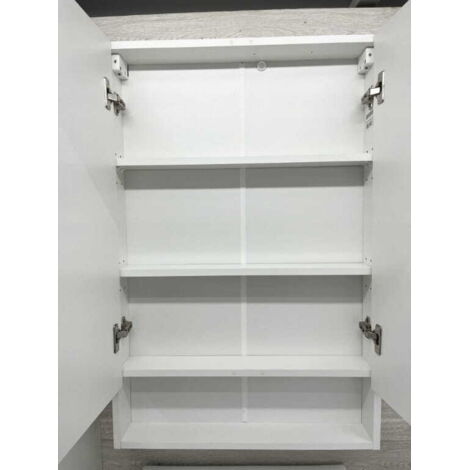 Armoire de salle de bain suspendue blanche Lupo avec miroir 60x90 cm (1/2)