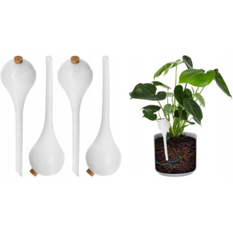 Lot de 4 boules d'arrosage pour fleurs avec bouchon en liège 400 ml
