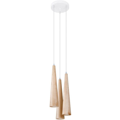 Suspension triple industrielle, bois naturel, SULA 3xGU10 10W SL.1101 Sollux Lighting (1/5)