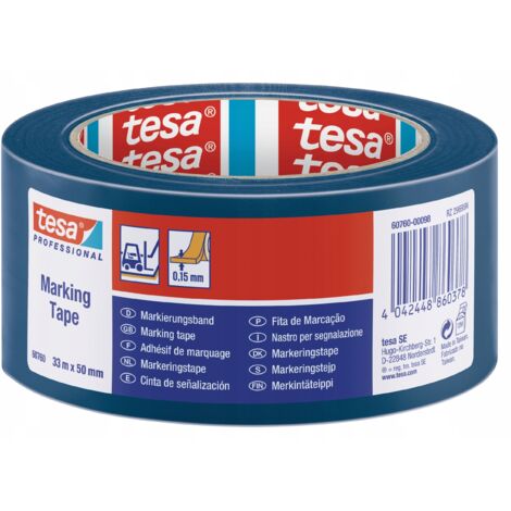 Ruban de signalisation Tesa bleu 33 m x 50 mm (1/4)