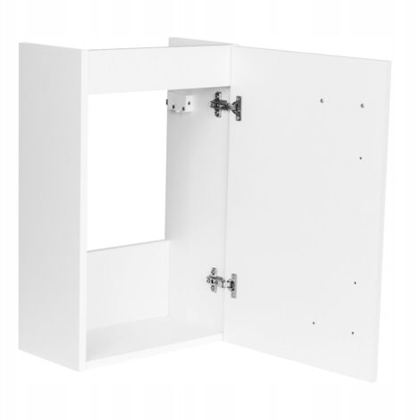Meuble de salle de bains avec vasque blanche laquée 60x40 et robinet chromé compact (1/5)
