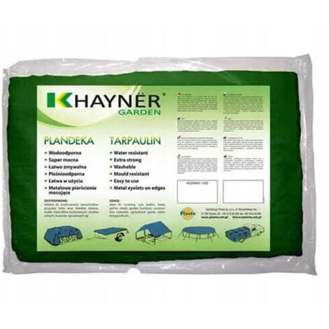 Bâche verte double couche 5x6 m avec œillets en aluminium de 12 mm