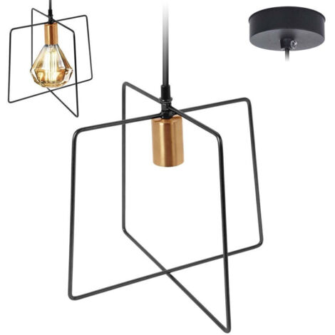 Suspension en métal noir et or, lustre moderne de style loft (1/4)