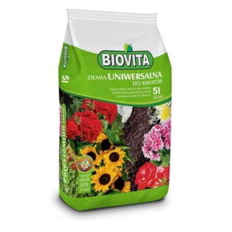 Terreau universel pour jardin, pH 5,5-6,5, pour fleurs, 5 l