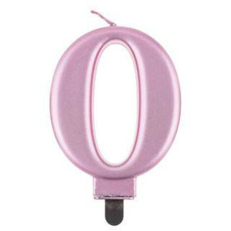 Bougie numéro 0, or rose, 8 cm, 1 pièce. (1/2)