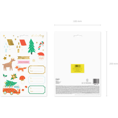 Autocollants de Noël Forêt d'hiver, assortiment 1 lot. (1/5)