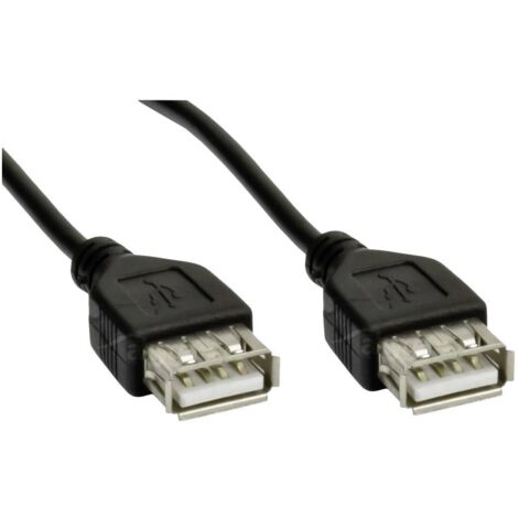 Câble USB 2.0 Akyga AK-USB-06 A(F) - A(F) 1,8 m Noir (1/2)