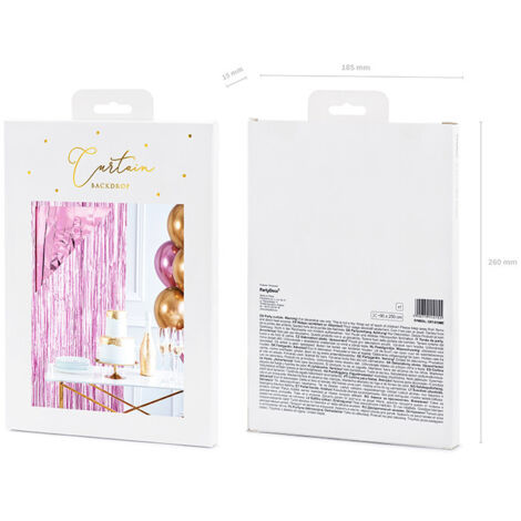 Rideau de fête PartyDeco rose 90x250cm (1/5)