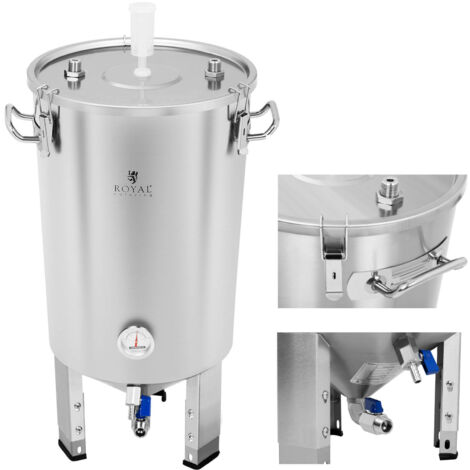 Cuve de fermentation - Royal Catering - Volume : 30 litres - Thermomètre : °C / °F - Serpentins intégrés (1/5)