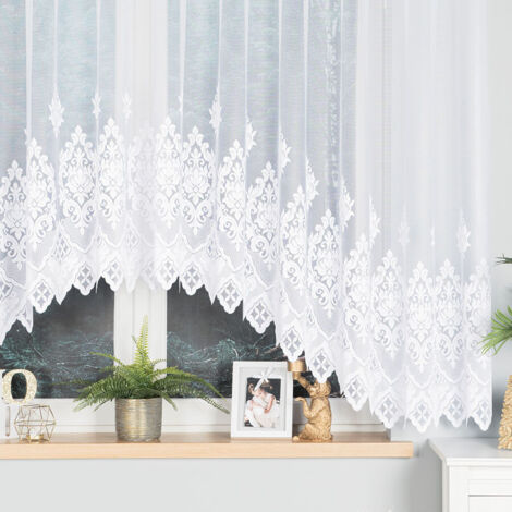 Ludmiła - Rideau jacquard prêt à poser avec fente en bas - 400 x 160 cm - blanc (1/5)