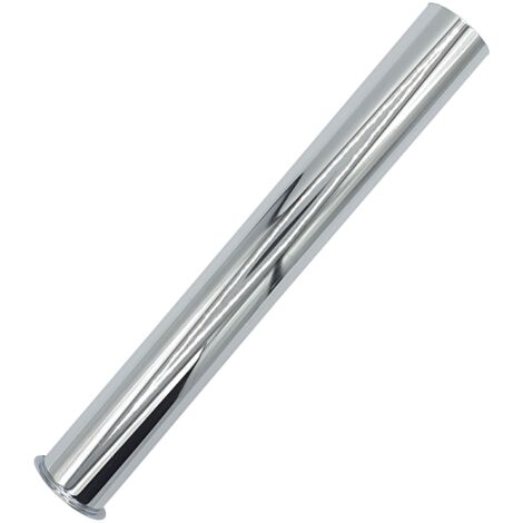 Tuyau Droit avec Col 32mm Siphon Vidange Chromé Remplacement 250mm Long (1/4)
