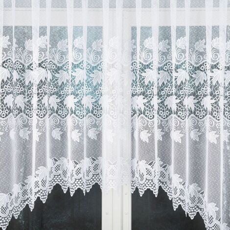 Elżbieta - Rideau jacquard prêt à poser avec fente en bas - 530 x 160 cm - blanc (1/5)