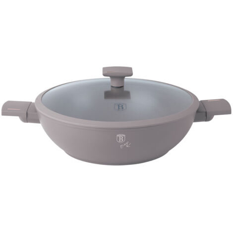Wok en titane avec couvercle 30 cm Berlinger Haus BH-8095 Taupe (1/5)