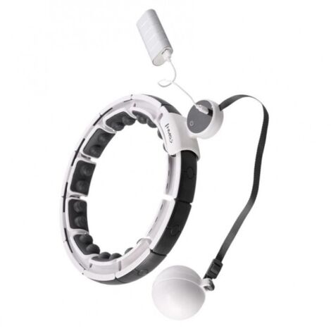 HHM16 Hula Hoop blanc magnétique avec poids et compteur HMS (1/2)